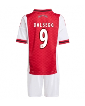 Ajax Kasper Dolberg #9 Maglia Gara Casa Repliche 2025-26 Bambino Maniche Corte